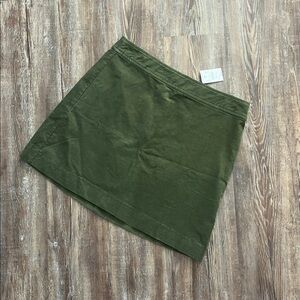 J. Crew Olive Green Corduroy Fall Autumn Neutral Academia Mini Skirt